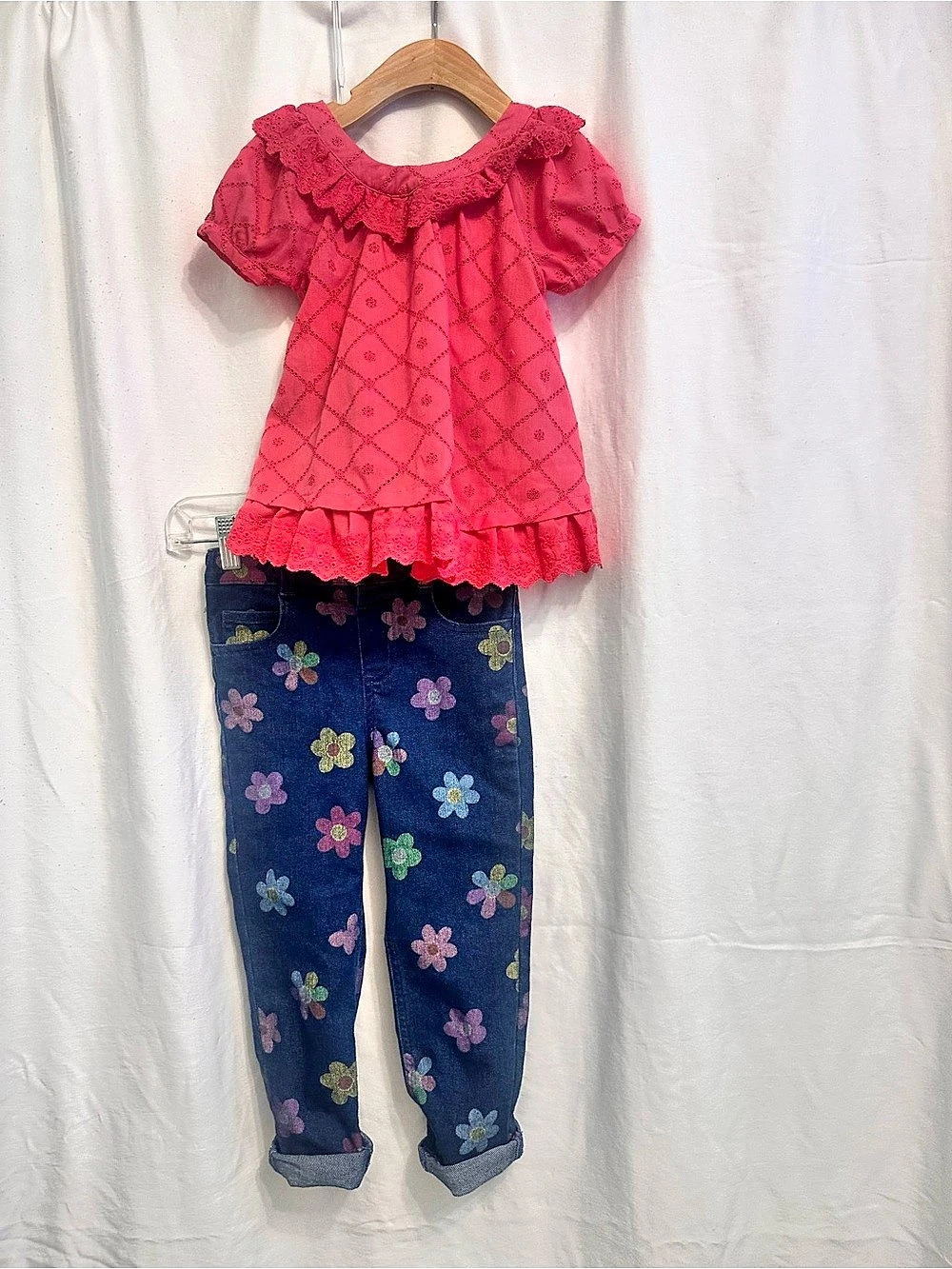 Cathrine Malandrino /4/ Girls Floral Ruffle Top & Pants Set Like New